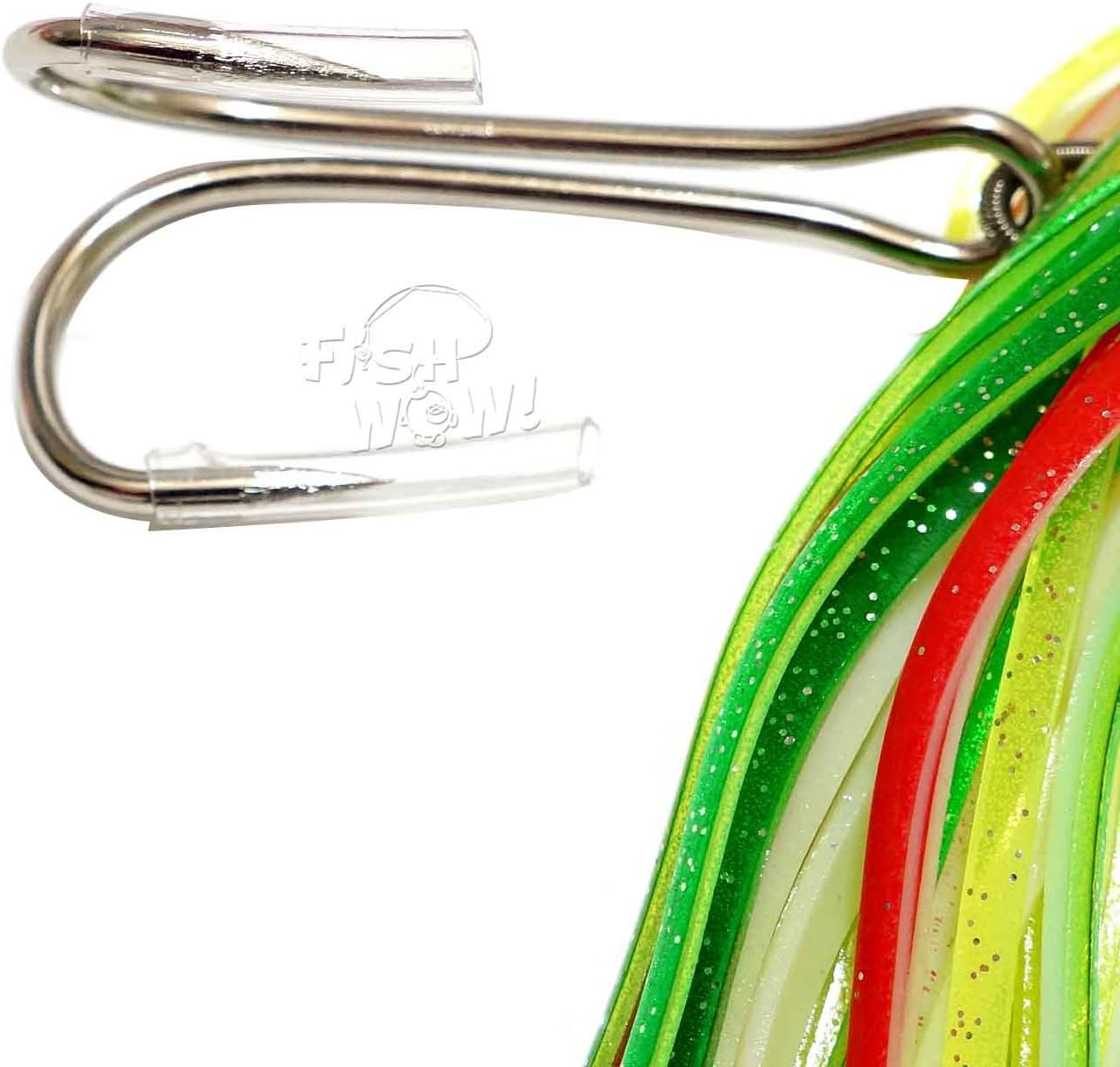 3pcs Mexican Flag Fish WOW! 7" Bullet Jet Head Squid Rig Trolling Lure Marlin Tuna Rigged a Double Hook