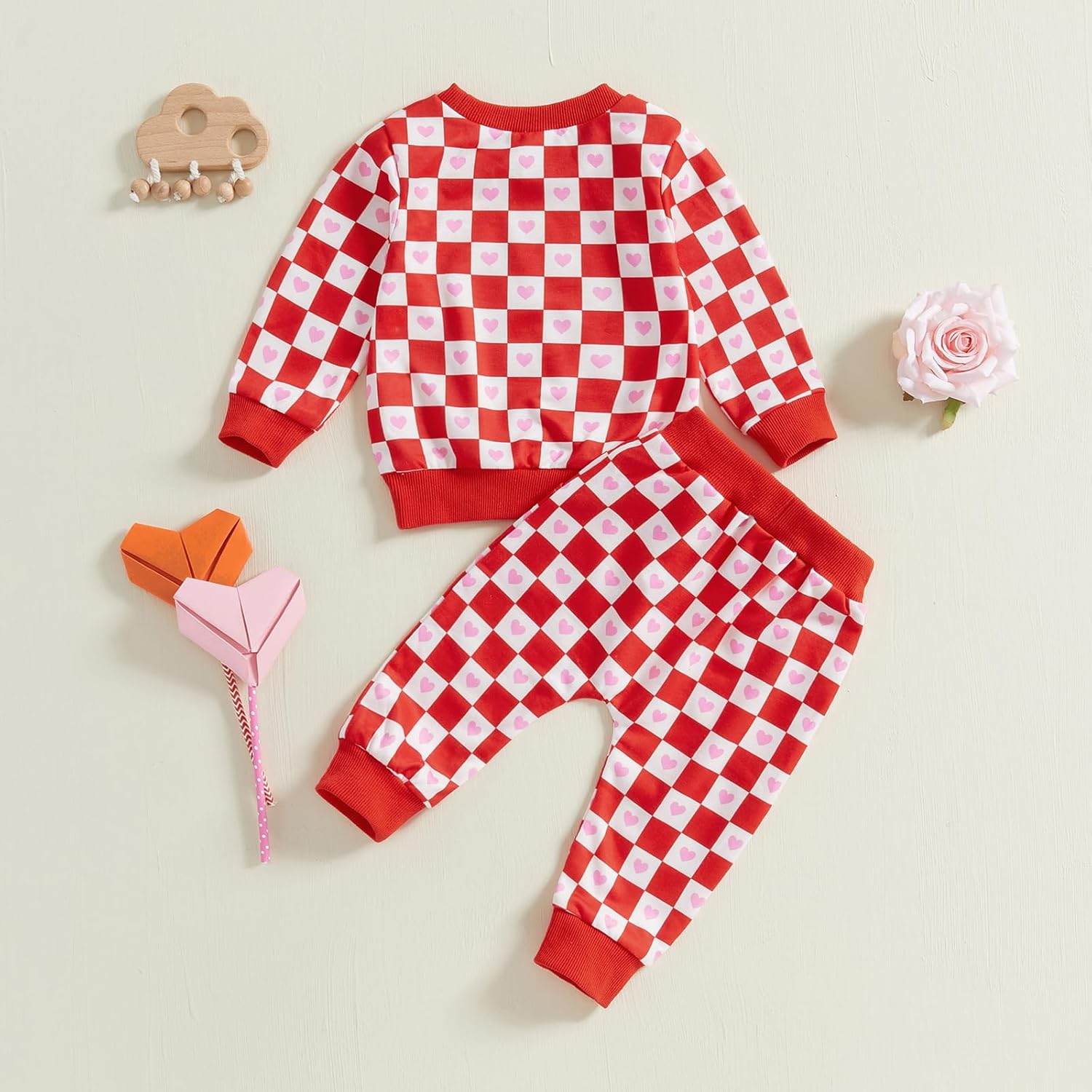 Toddlers Two-Piece Outfits Baby Boy Girl Long-Sleeve Crewneck Printed Sweatshirt and Pants Sets - Image 3