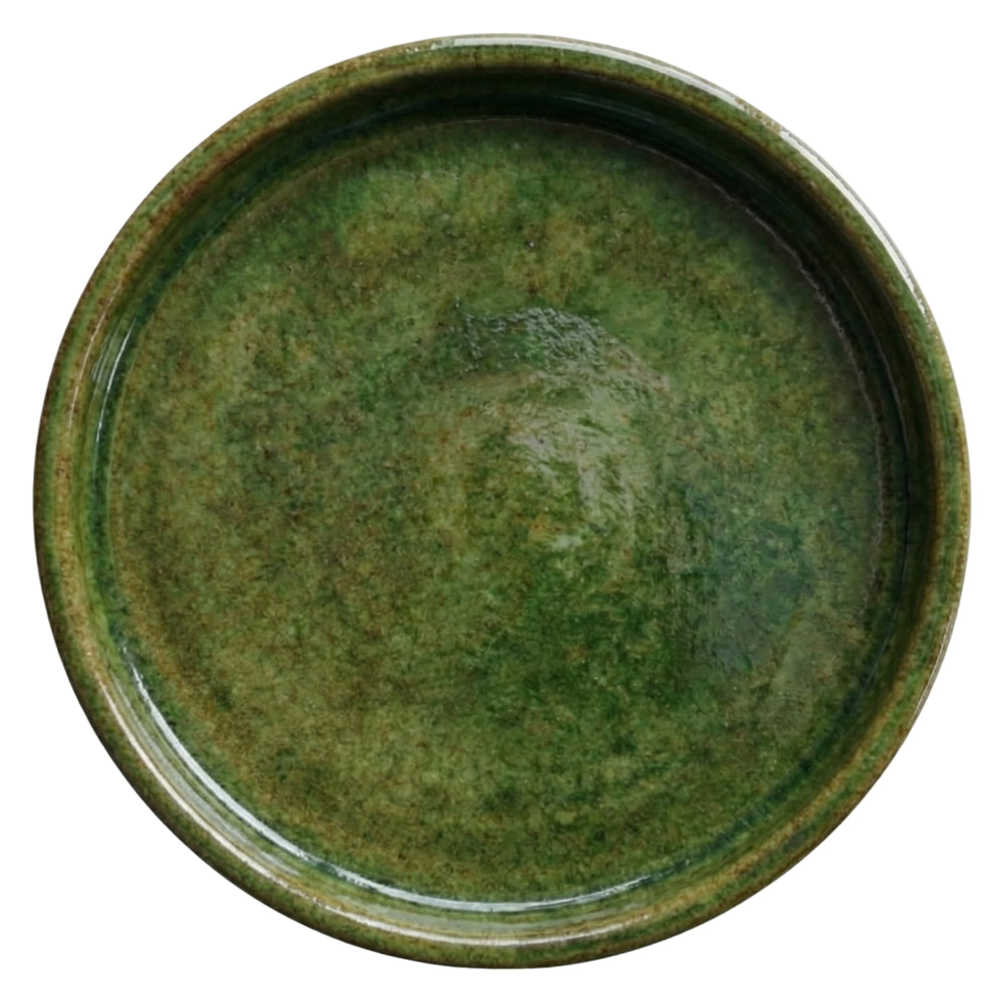 Provencelia Keramik-Untersetzer Tropengrün Durchmesser: 21 cm, Höhe: 4 cm- Handgefertigt frostsicher