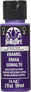 FolkArt Enamel Glass & Ceramic Paint in Assorted Colors (2 oz), 4029, Violet Pansy