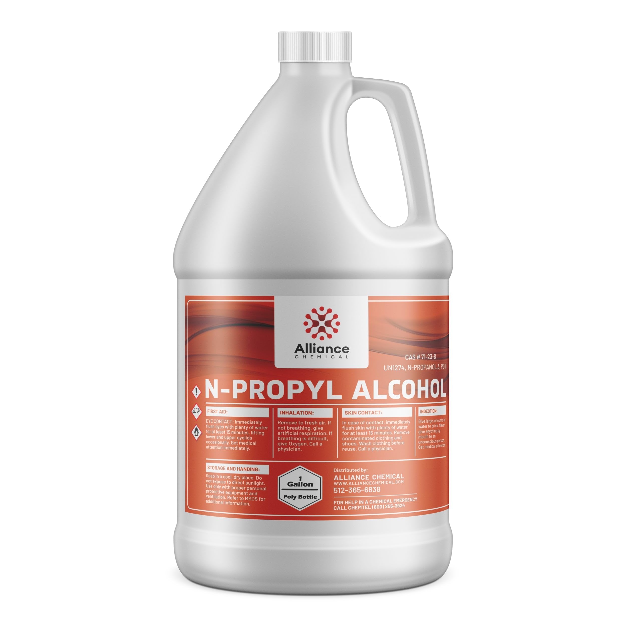 n-Propyl Alcohol - 1 Gallon – for Industrial Cleaning, degreasing, Solvent in coatings, Chemical Processing, and Ink Formulation
