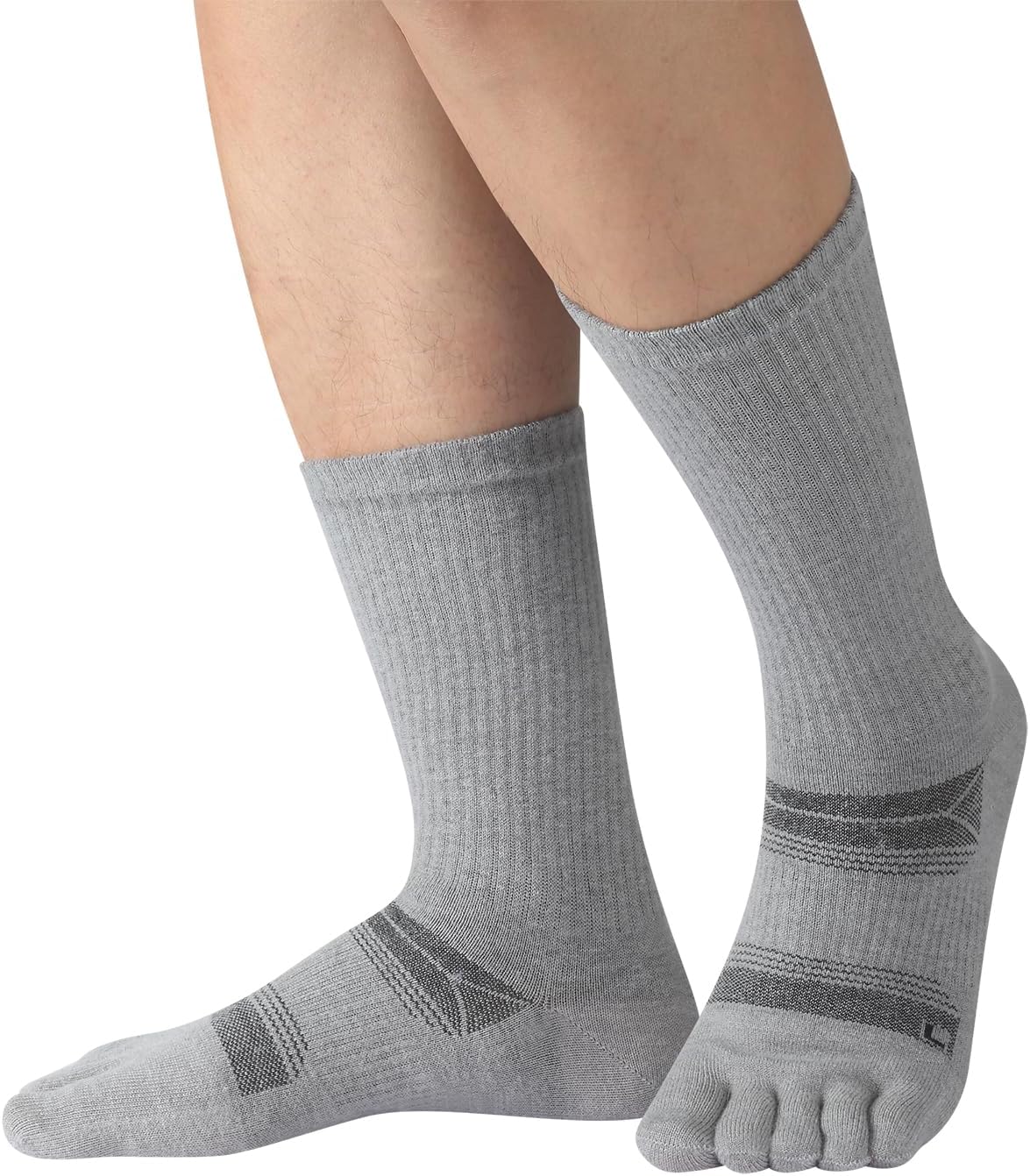 Meaiguo Merino Wool Crew Toe Socks for Hiking Men & Women,Anti-Blister,Breathable,Five-Toe Design