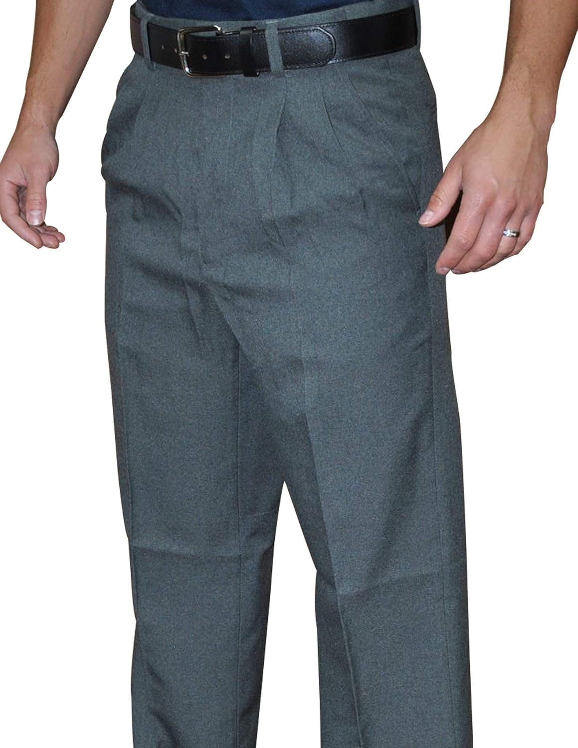 Smitty | BBS-376 | Pleated Plate Pants w/Expander Waist Band | Baseball Softball | Umpire's Choice! (Charcoal Gray, 32)