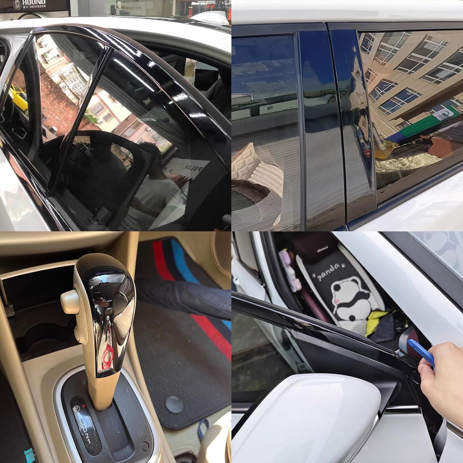 Gloss Black Vinyl Wrap with Tool Kits, Blackout Chrome Delete Tape for Car Window Trim Door Edge Guard Air Release Satin Vinyl Wraps Film Decals (Gloss Black, 2Inchs x 30Feet)