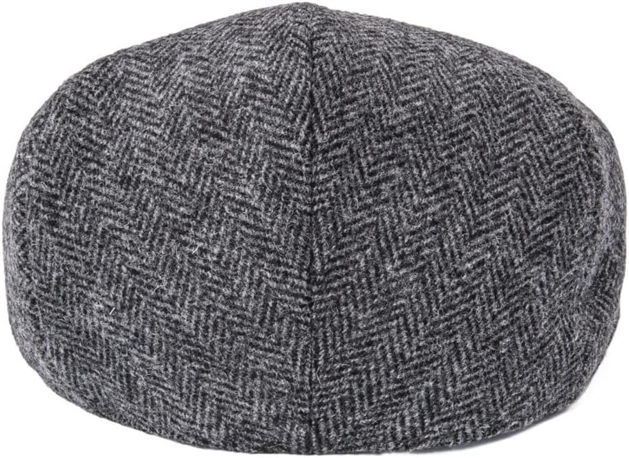 Wool Ivy Cap Herringbone Flat Caps Tweed Plaid Gray Khaki Cabbie Newsboy Driving Hat