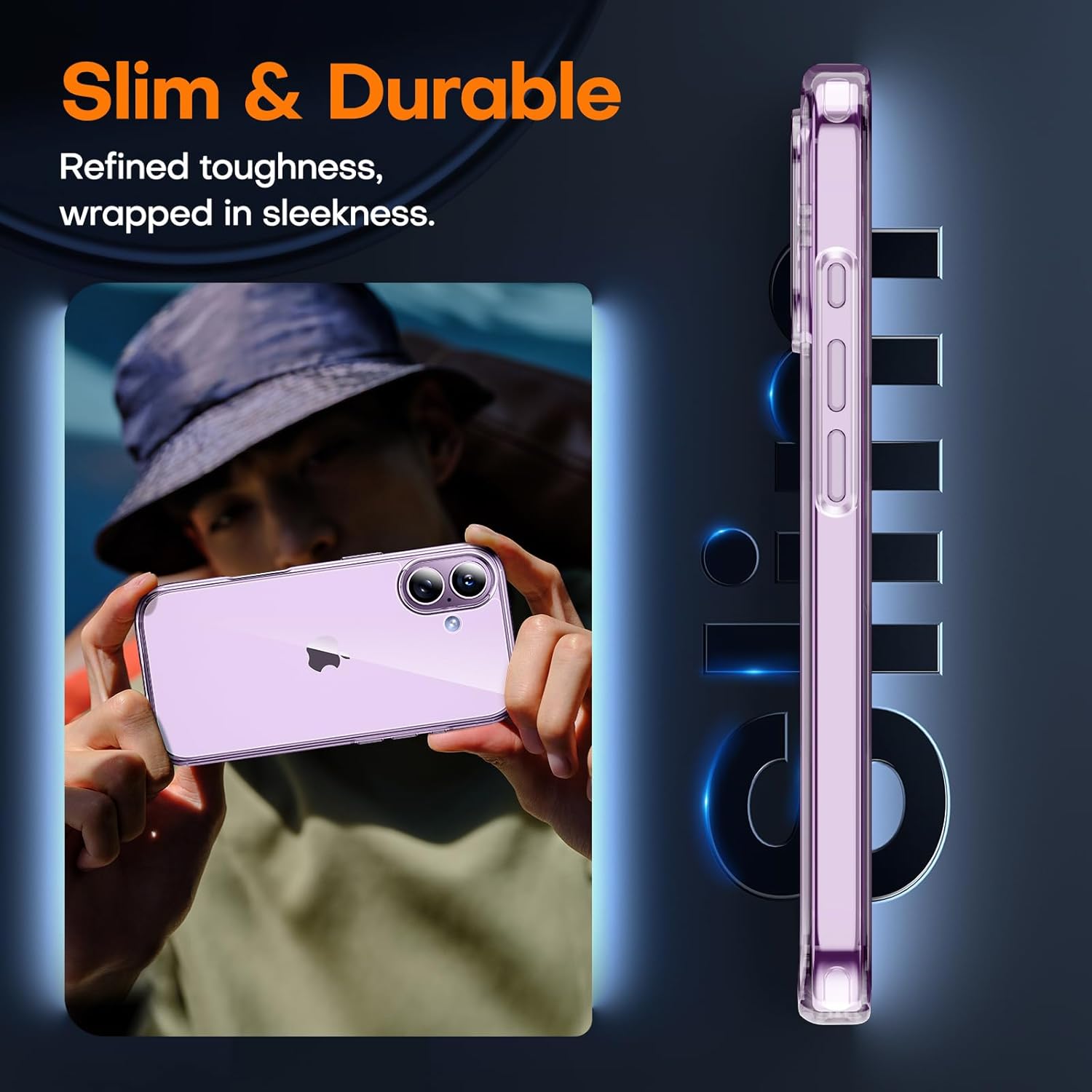 TAURI for iPhone 17 Case, Anti-Yellowing with Screen Protector, Military-Grade Protection Shockproof Slim Phone Case for iPhone 17, Clear