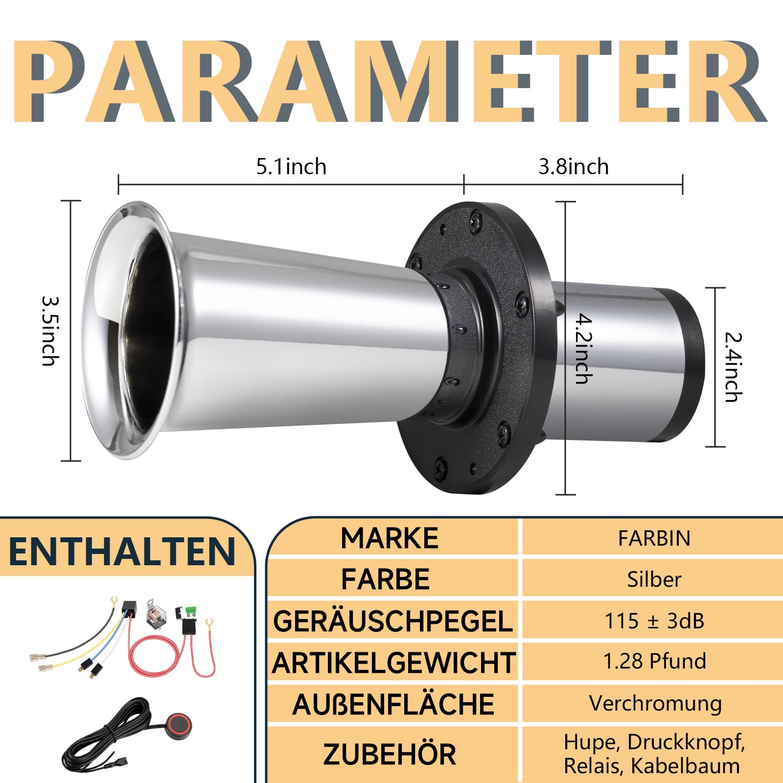 Clacson Inox 1 Tromba 12V AF-10010 Barca E Fuoribordo - Foto 2