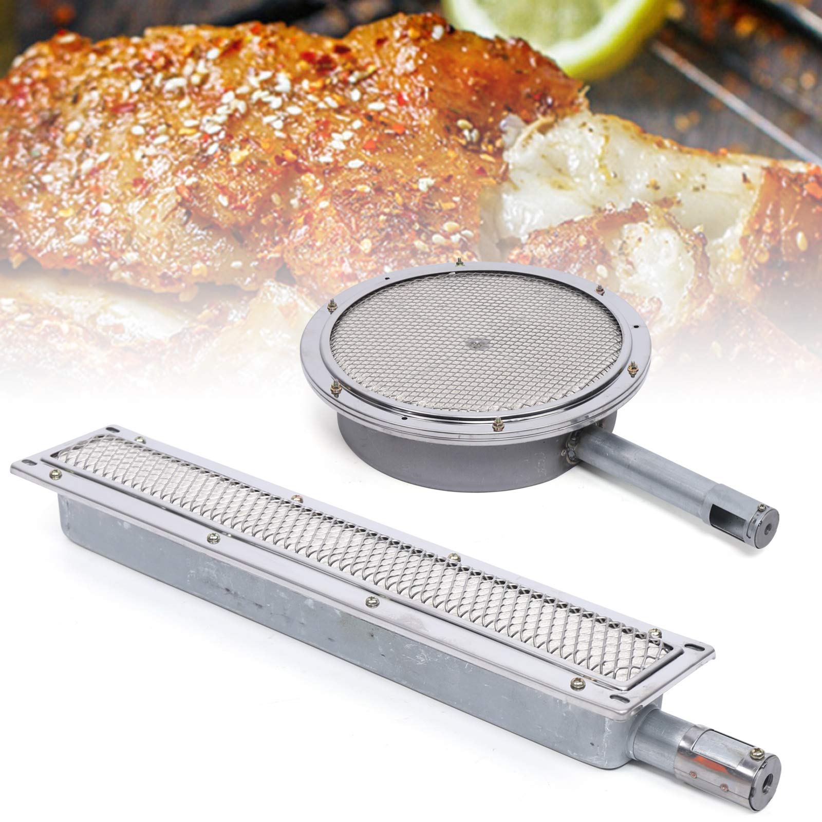 Palnik gazowy na podczerwień, przenośny palnik tylny, grill gazowy, zestaw doposażeniowy na podczerwień, palnik ze stali nierdzewnej do grillowania, pieczenia, na kemping (41 x 8 x 5,8 cm)