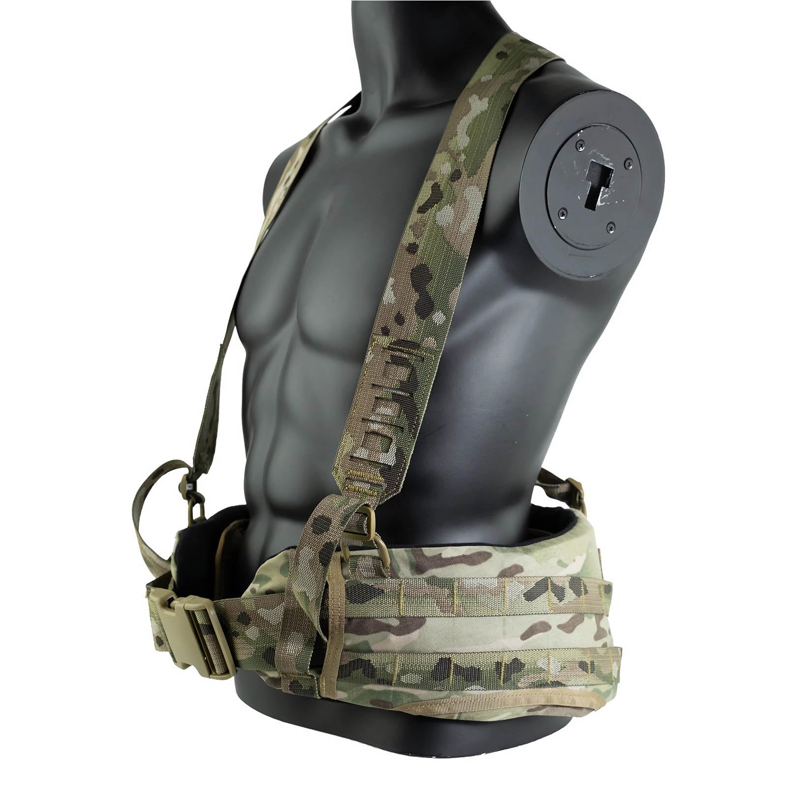 1 Cinturón Táctico Modular MOLLE Acolchado de Perfil Bajo, Cinturón de Patrulla Cortado con Láser con Forro de Malla Transpirable(Green)