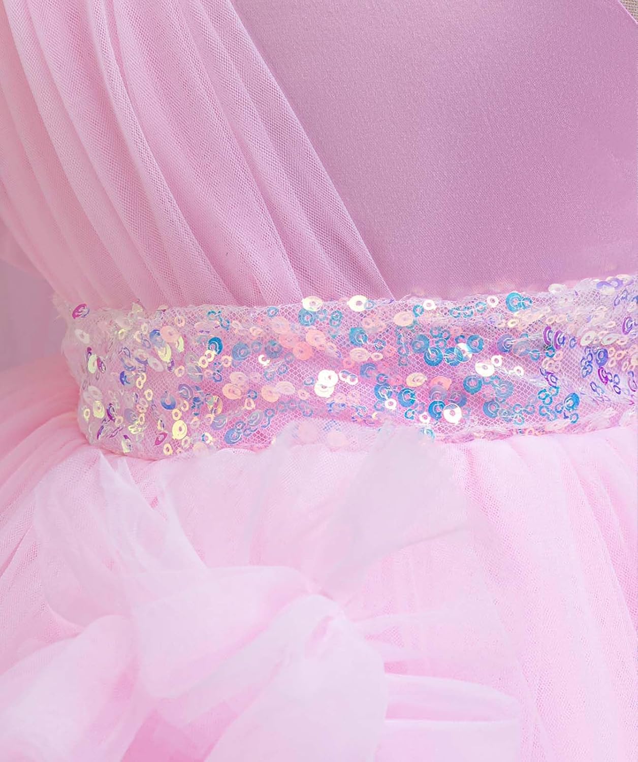 Lamgool Toddler Baby Girls Pageant Formal Dress Ruffle Tulle Elegant Bow Tutu Princess Ball Gown for Birthday Prom Party - Image 9