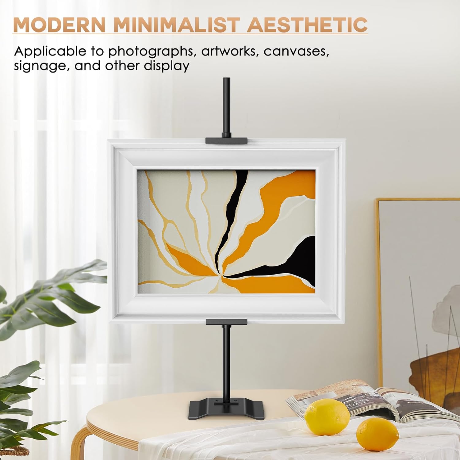 USION Adjustable Tabletop Easel Stand, Picture Easels for Display Up to 30" H, Heavy duty Metal Picture Frame Holder Stand Table top for Art, Photo, Canvas(Black) - Image 6