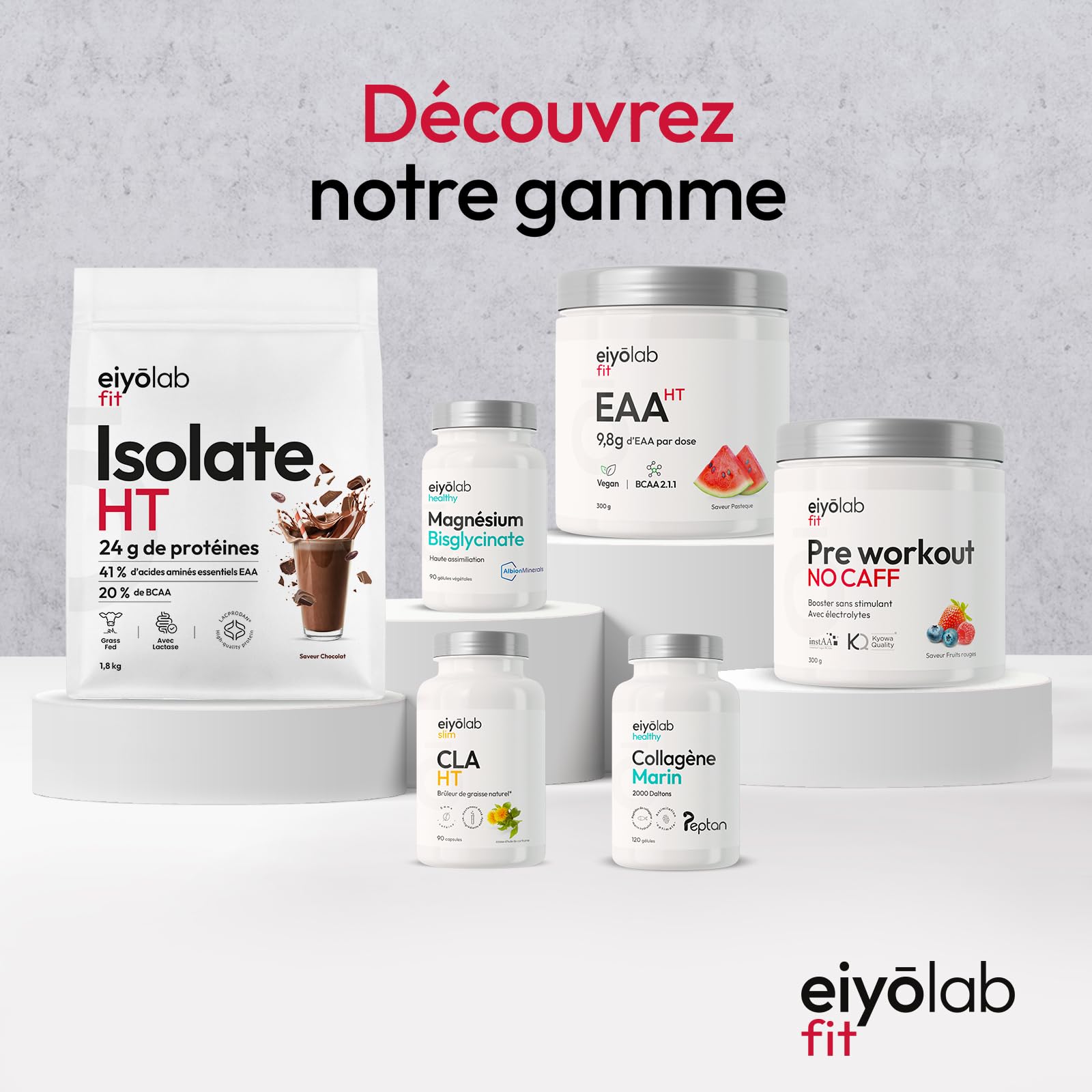 GAINER HT | 2 Sources de Protéines Natives + 2 Sources de Glucides + MCT | Gainer Prise de Masse Musculation | Whey + Caséine + Maltodextrine + Psyllium | Boisson Shaker Goût Chocolat | 2 kg | Eiyolab