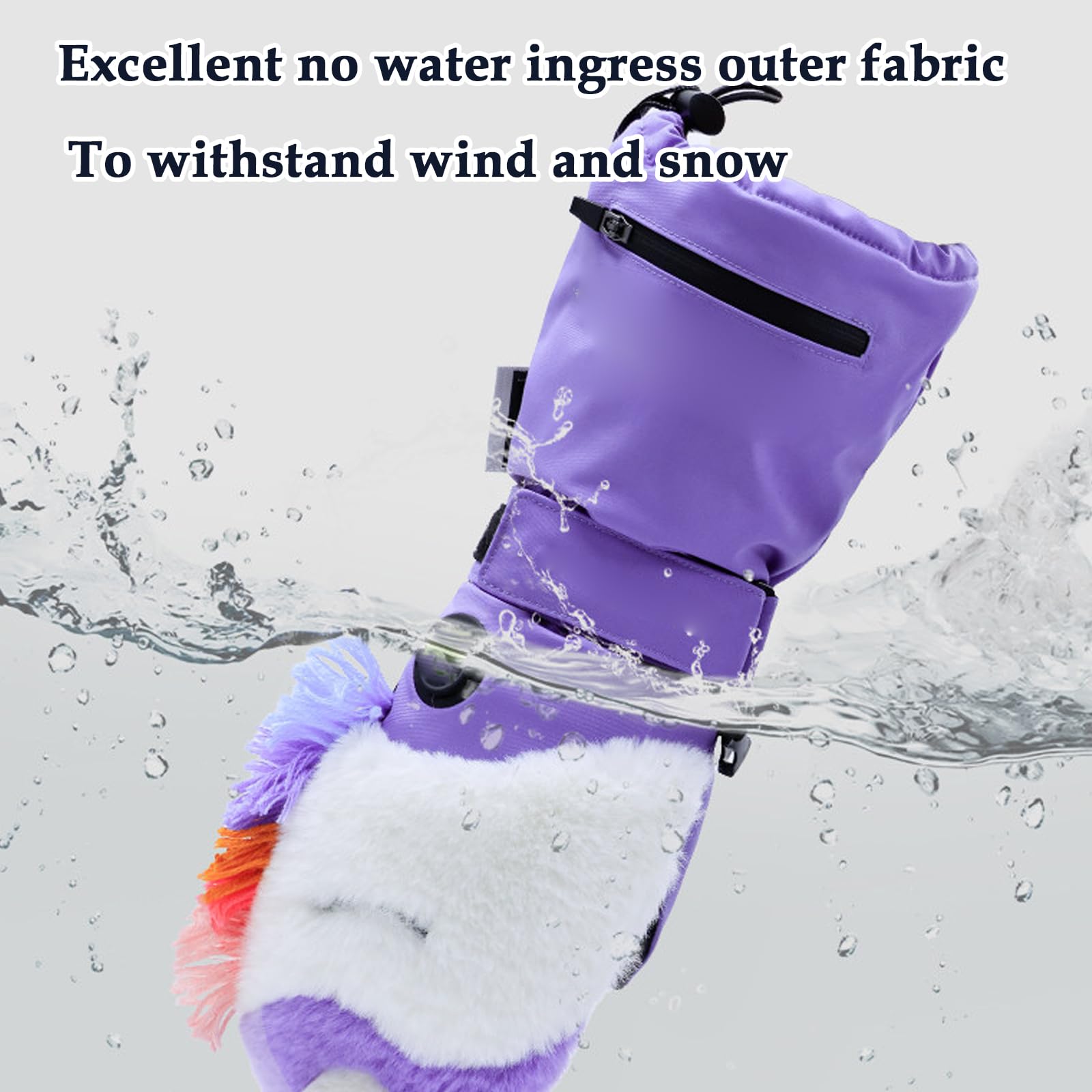 Guantes de esquí, Mitones Calientes para Deporte Invierno, Manoplas térmicas Invierno, Impermeables, para Moto, Snowboard, Ciclismo,[a] Purple,L
