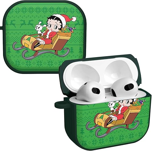 Betty Boop Happy Holidays HDX - Funda compatible con Apple AirPods Gen 3 (Sleigh)