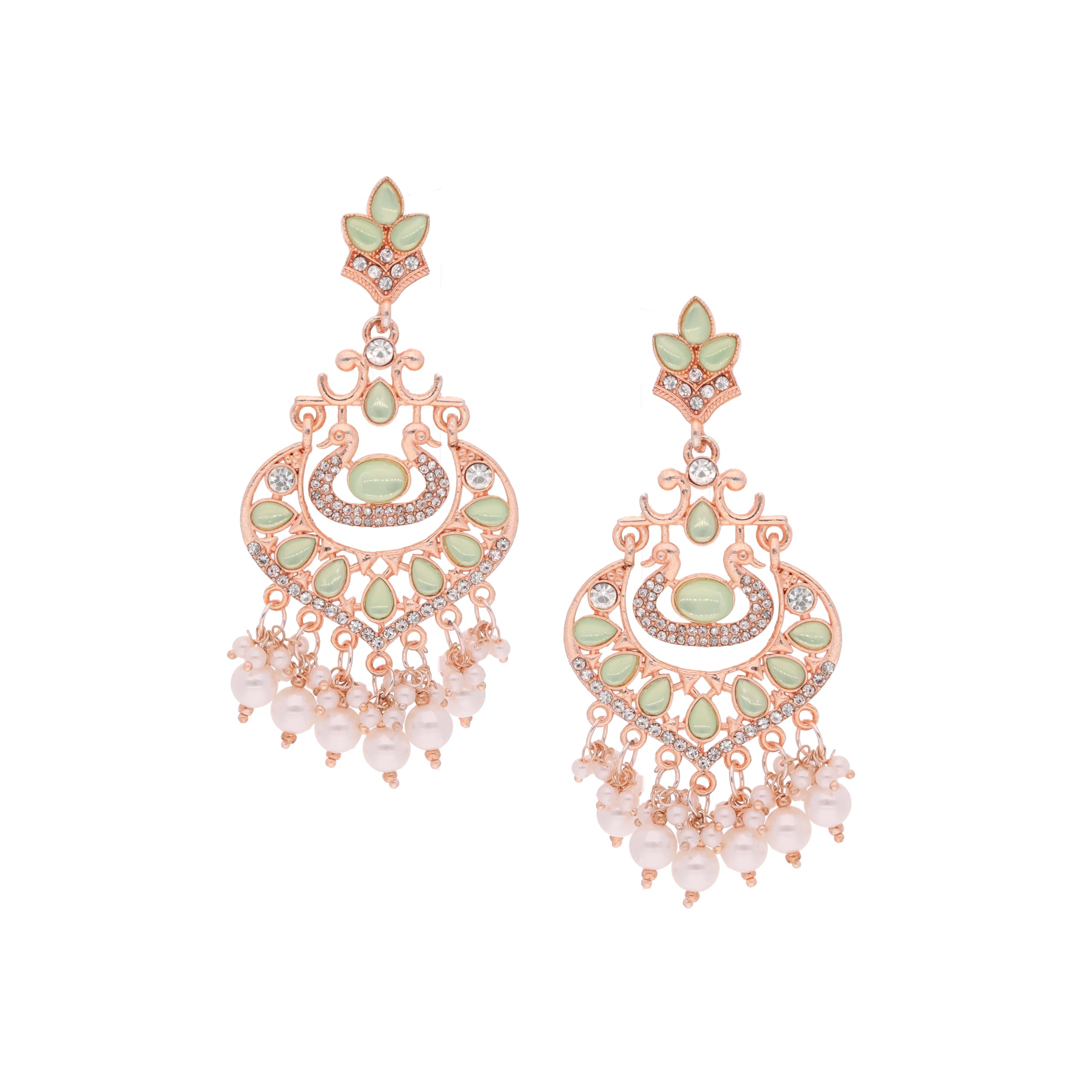 Brado Jewellery Rosegold Polished American diamond Studded Drop Earrings for Women and Girls (Seagreen) (B0CKL6PNXF) Amazon Price History, Amazon Price Tracker