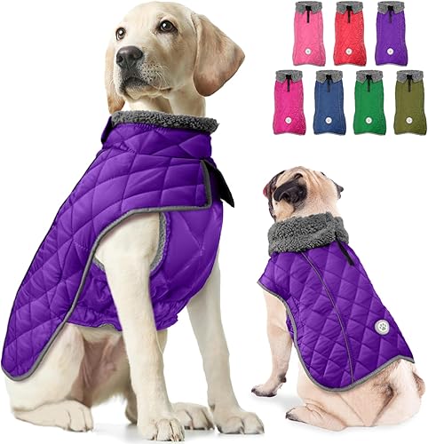 Fragralley Abrigo para perro, abrigo cálido de invierno para perro con correa para las piernas, impermeable y reflectante, abrigos para clima frío