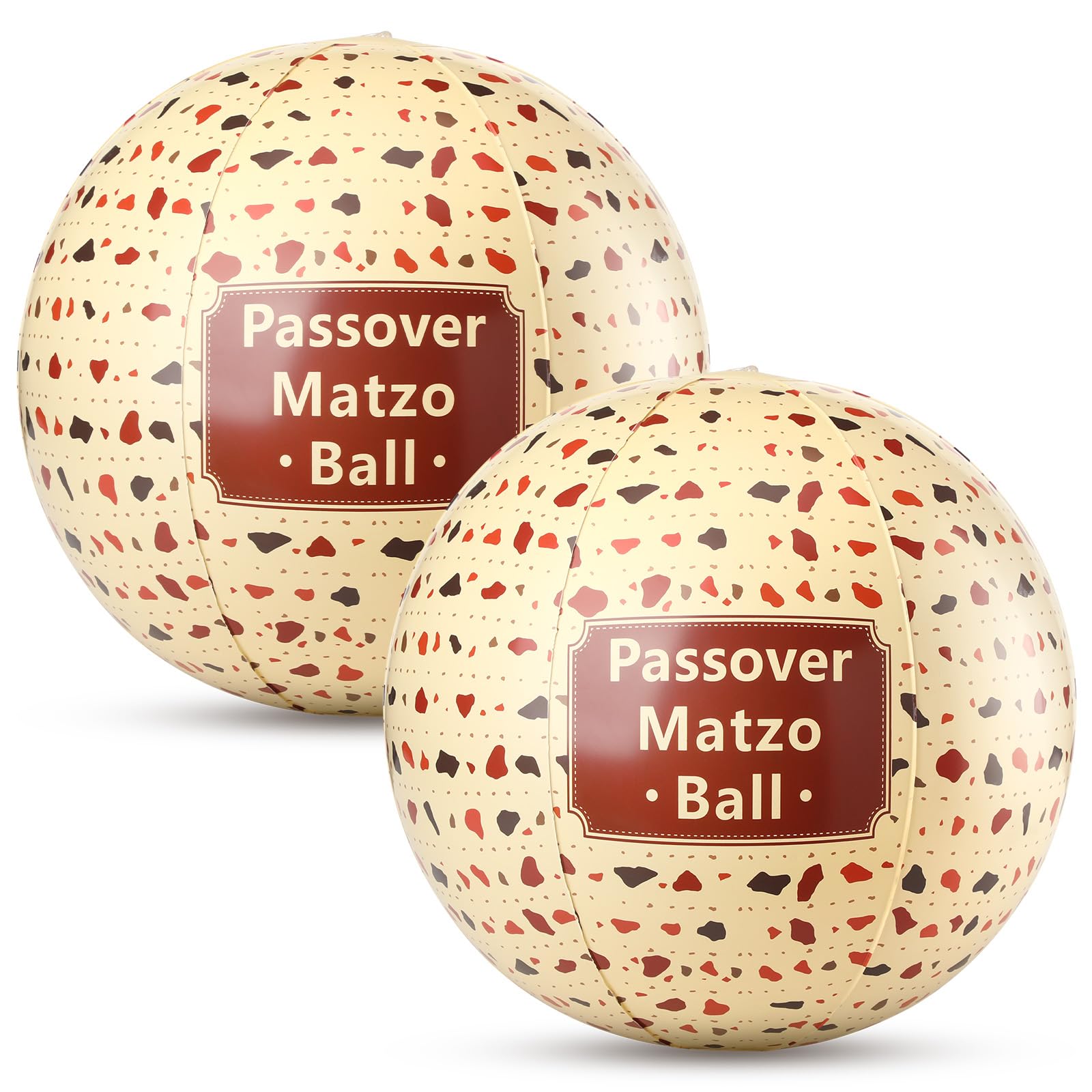Arrowbash 2 Pcs Passover Matzo Ball Soup Inflatable Matzah 13 Inches PVC Inflatable Play Ball Passover Decorations Indoor Outdoor Playground Party Supplies