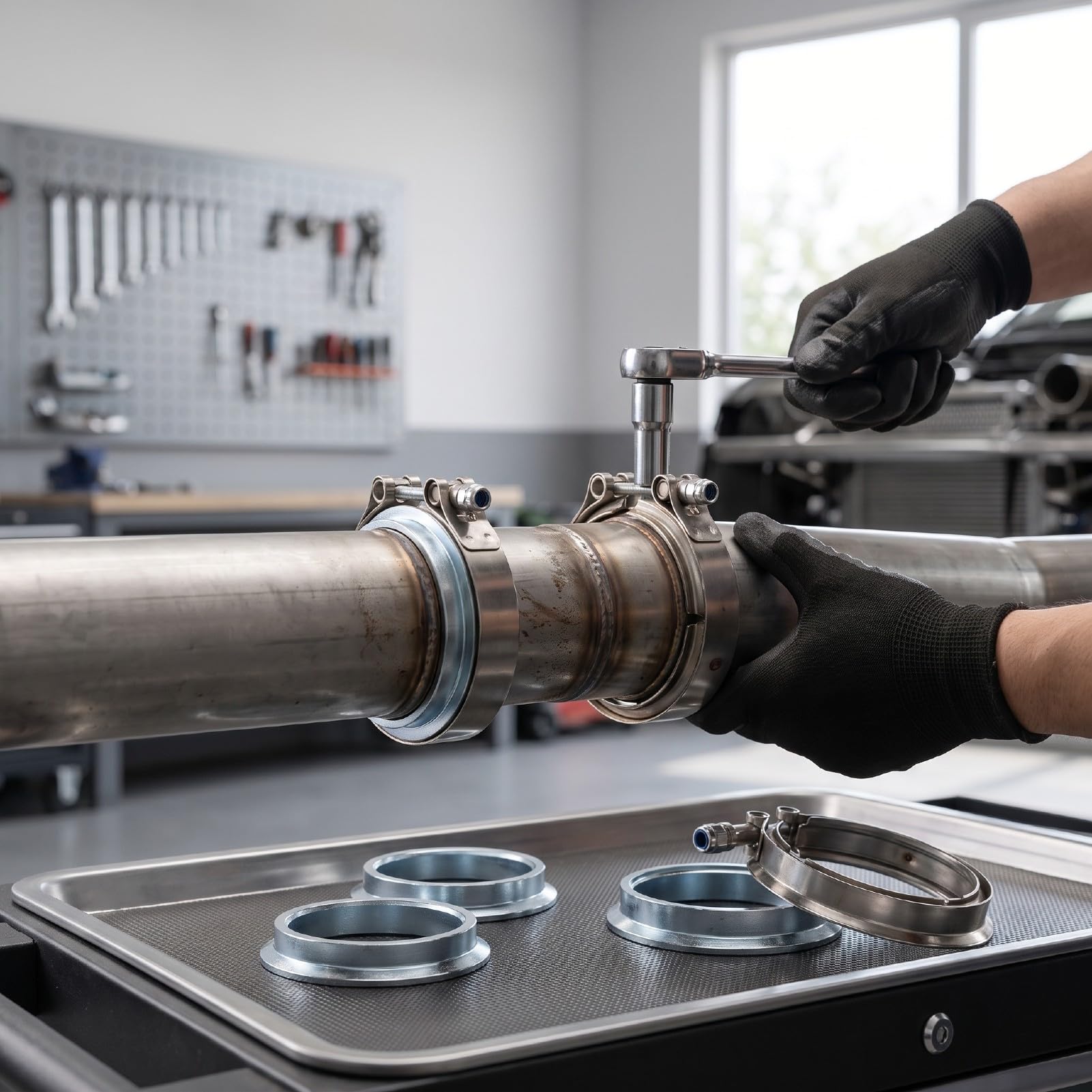 Cryfokt Auspuffschelle V Band Klemme 2,5 Zoll 63 Nm for Abgasanlage