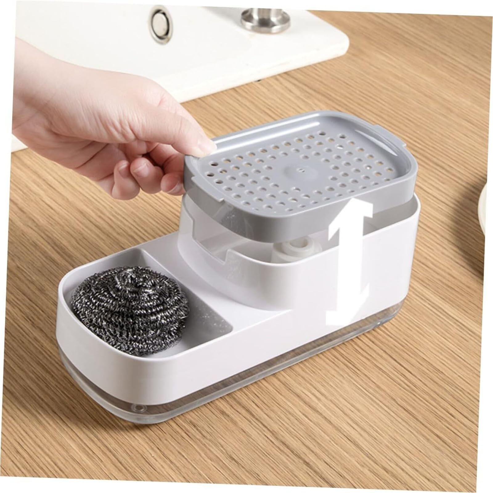 Portasapone da bagno Contenitore for sapone a pressione for un facile lavaggio dei piatti for uso domestico, ufficio, ristorante e hotel Arredamento estetico per il bagno(3)