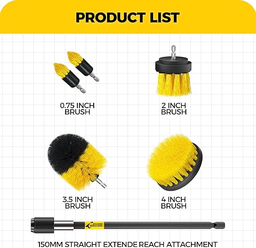 Miniatura 7 de Holikme - Juego de 4 cepillos de limpieza para taladro Negro, Azul oscuro, Blanco, Amarillo