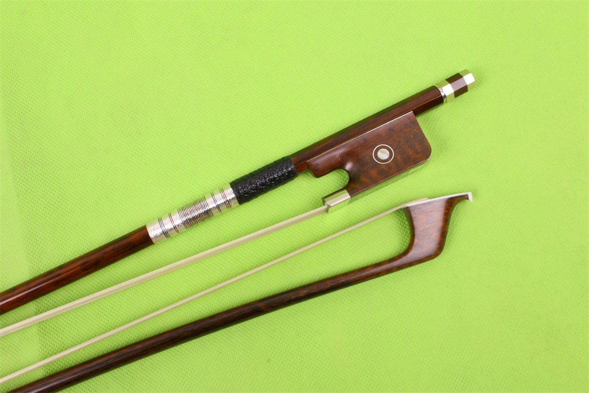 Yinfente Arco de violonchelo 4/4 de madera de serpiente, ojo de París, tamaño completo, bien equilibrado, piezas de violonchelo (plateado)