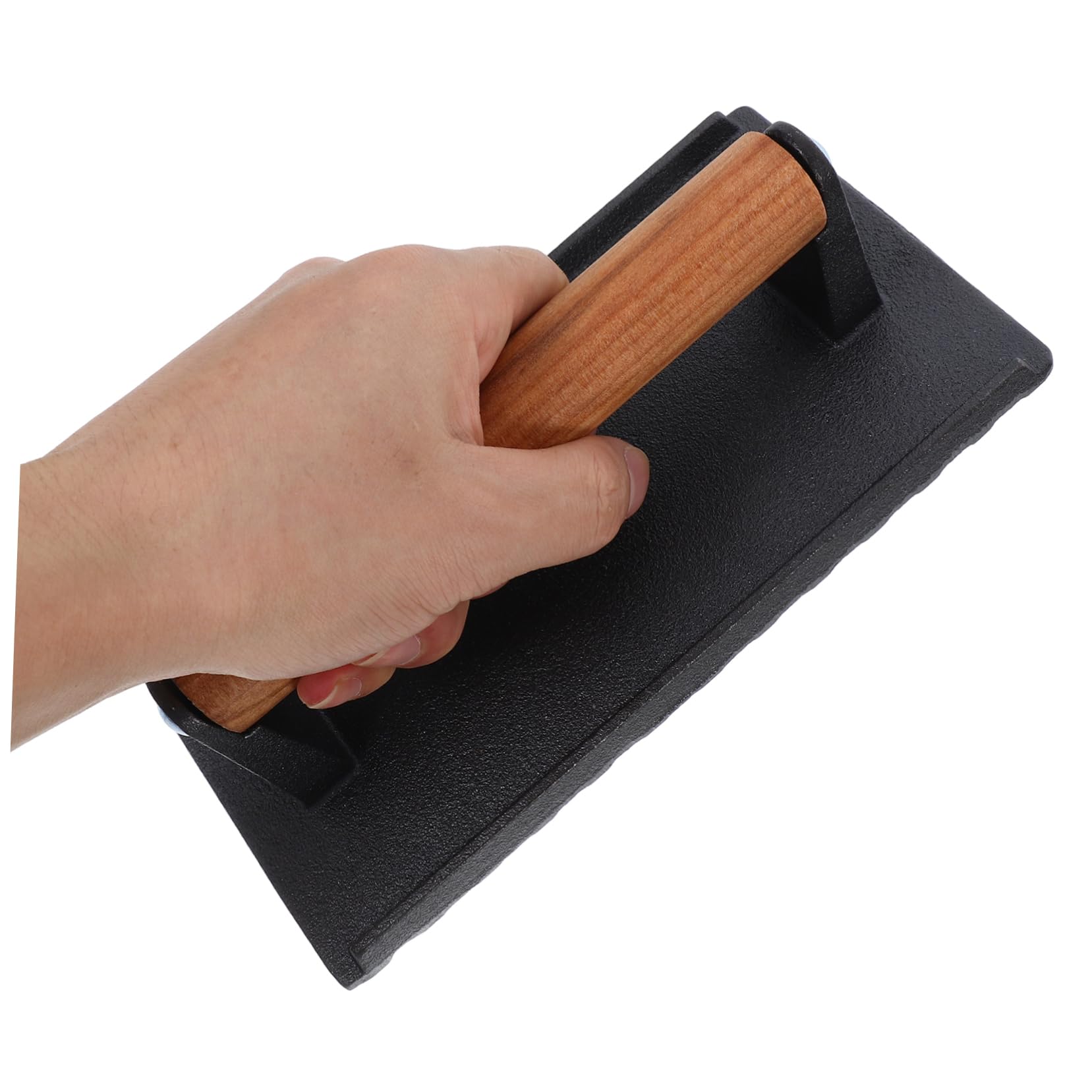 Mikikit 2stücke Fleischpresse Aus Gusseisen Mit Holzgriff Aufschnittmaschine Für Grill BBQ Und Küche Kompatibel Mit Herden Und Grillplatten Für Burger Frühstücksspeck Und Fleischgerichte