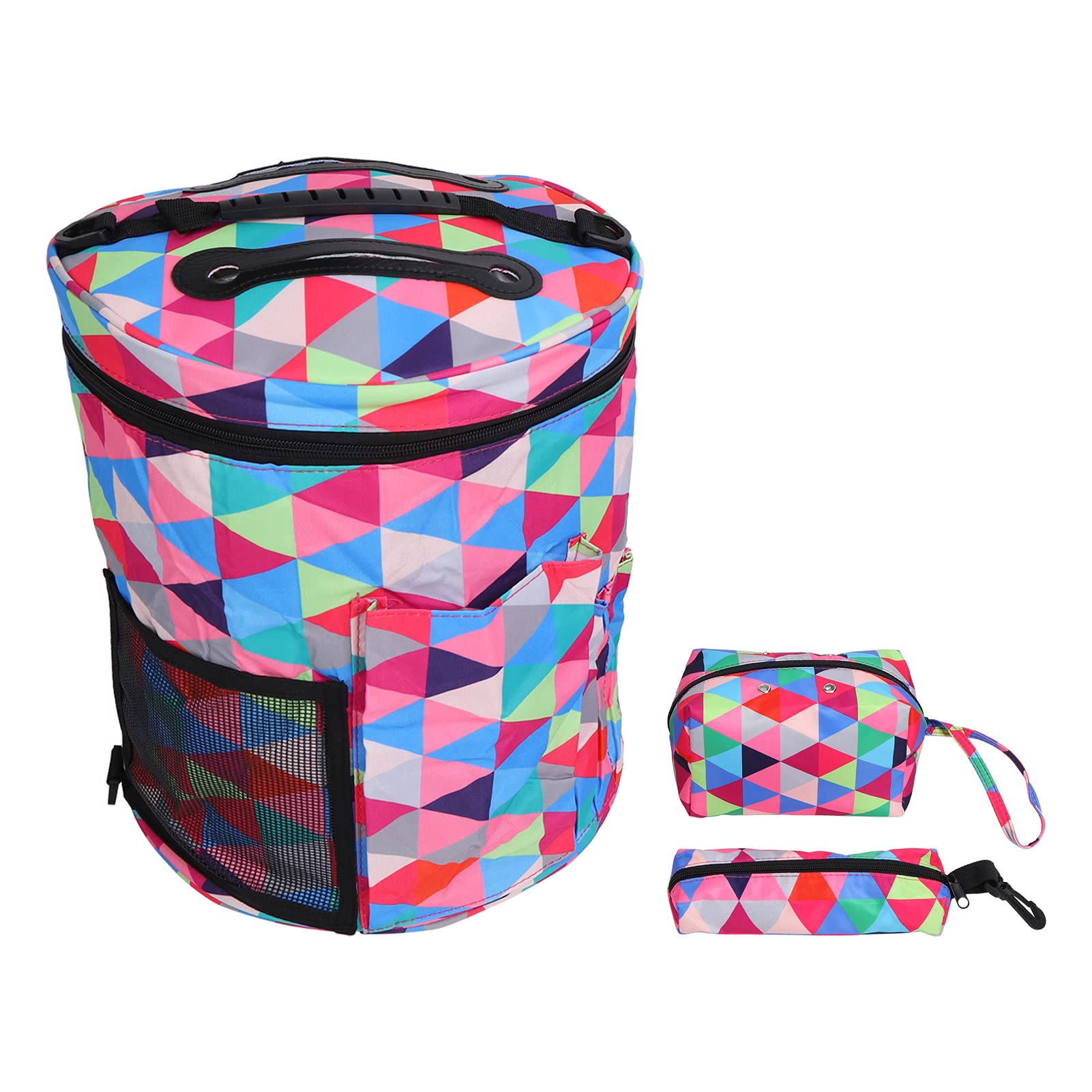Bolsa de almacenamiento de hilos colorida, organizador de tejido de tela oxford con estuche para lápices, set de almacenamiento para manualidades impermeable para uso doméstico y