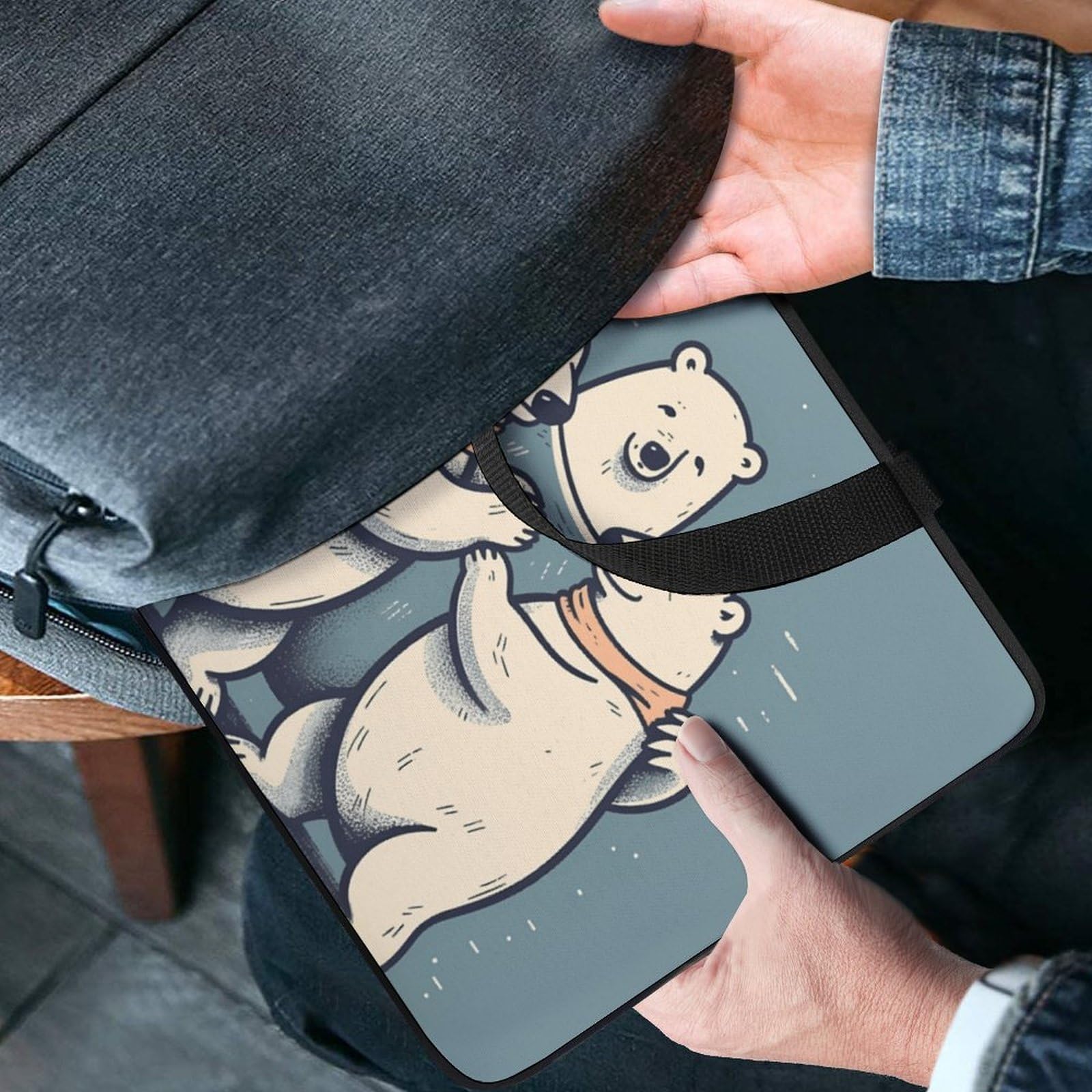 Bear Dancing - Custodia per computer portatile da 17", ultrasottile, impermeabile, con cinghia da polso