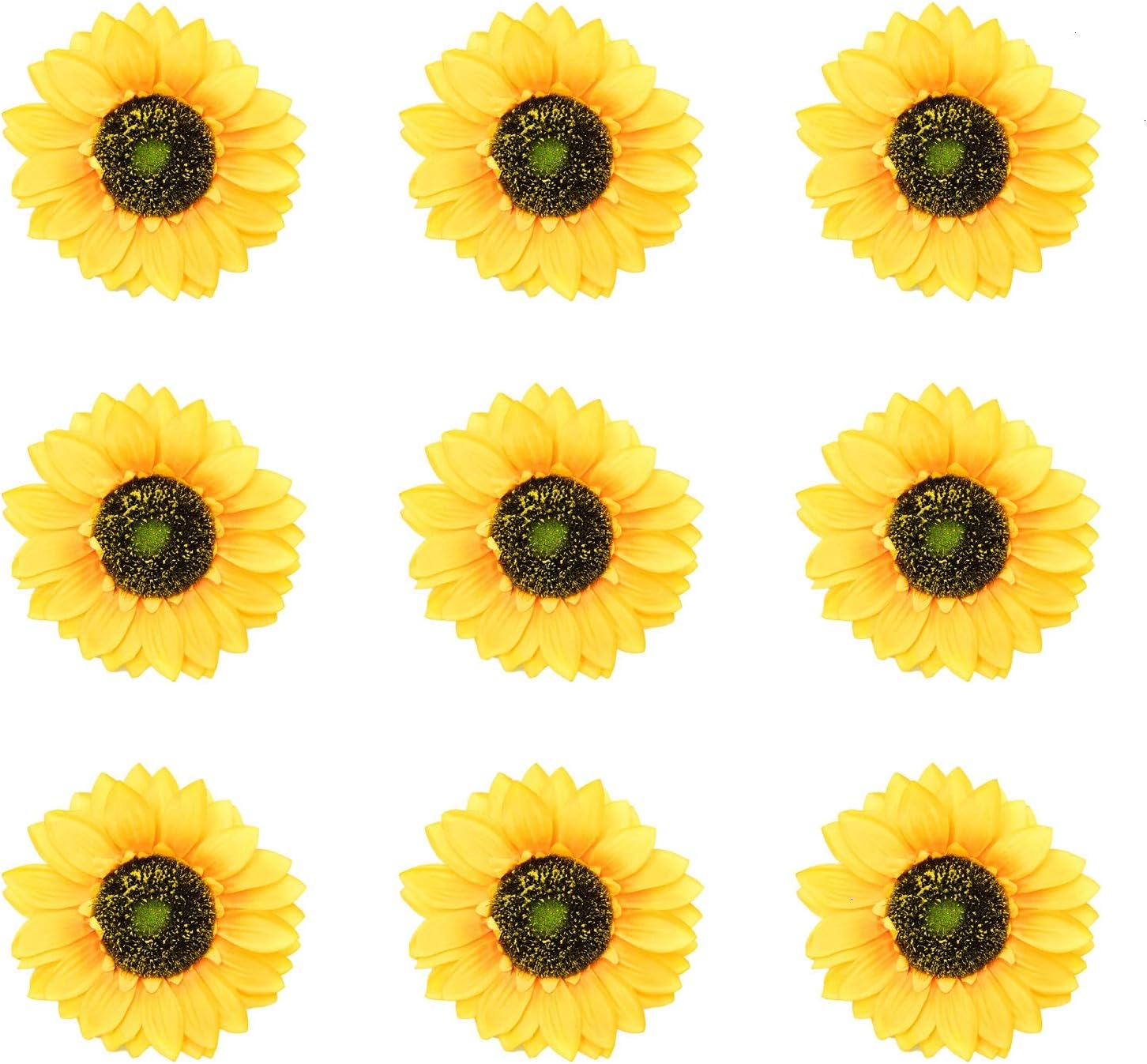 Monrocco 10 Pack 5.5 Inch Artificial Sunflower Heads Silk Yellow Gerber Daisy Flower Heads for DIY Wedding Fall Autumn Party Decoration