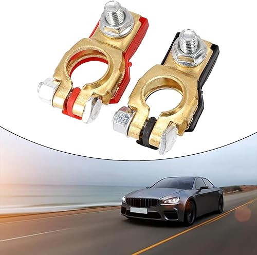 Miniatura 4 de Terminales de batería de automóvil 1 par de terminales de batería positivos y negativos, conectores de terminales de batería de poste superior,