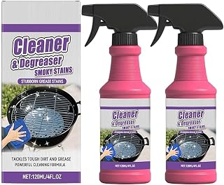 Fast-Acting Heavy-Duty Grill Degreaser Spray, Grill Degreaser for OutdoorGrill, Multi Functional Grease Remover for Oil, Burnt Food, Oven, Kitchen (2pcs)