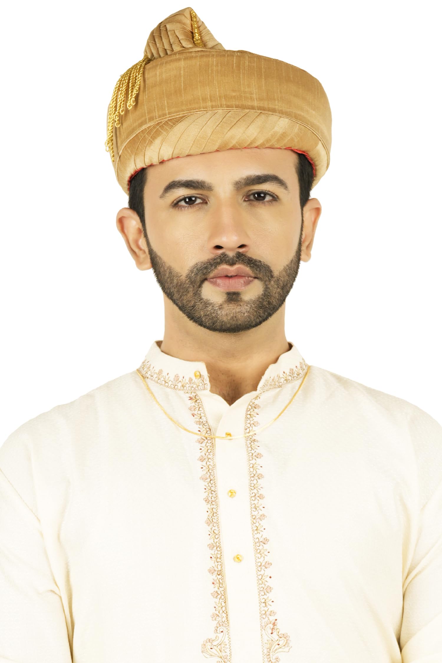 Handstitch Ready To Wear Golden Colour Puneri Tilak Pagdi (Turban/Safa) For Maharashtra Wedding,Traditional Function (Size Free)-image-42
