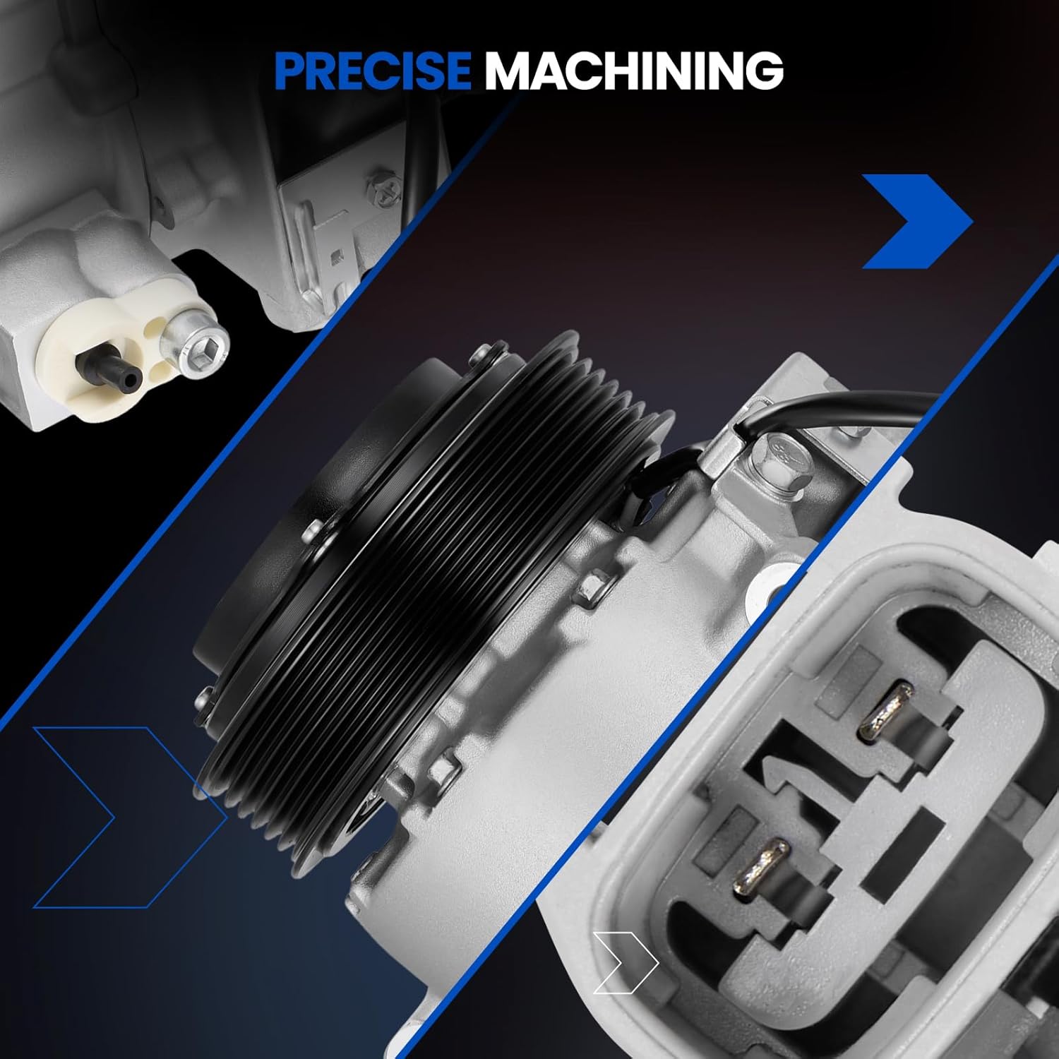 198334 Air Conditioning A/C Compressor with Clutch Compatible with Ram 1500 2014-2022, 1500 Classic 2019-2023 V6 3.6L