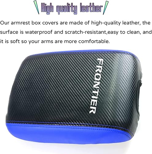 Miniatura 4 de Accesorios interiores personalizados para Nissan Frontier 2022 2023 Funda de cuero para reposabrazos central, cojín protector de reposabrazos