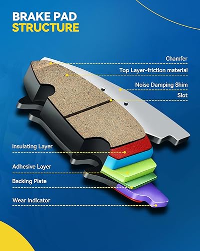 Miniatura 6 de PHILTOP 31325+D1161 Rotor de freno de disco trasero y pastillas de freno de cerámica para Fusion 2006-2011, 6 2006-2013, MKZ 2007-2011, Milán
