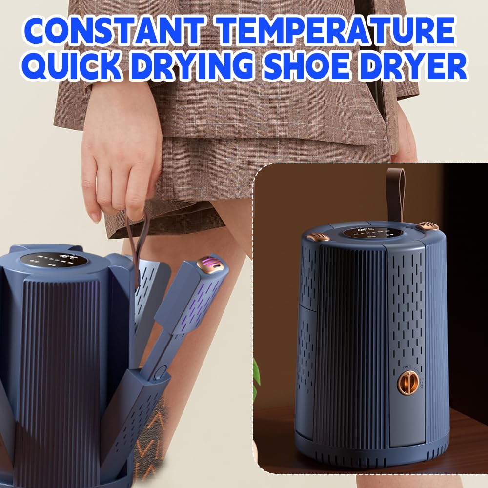Sèche-chaussures électrique avec minuterie intelligente, séchage de chaussures de football portable avec 4 supports, chaleur de 48 degrés pour un séchage rapide, chauffe-bottes pour les