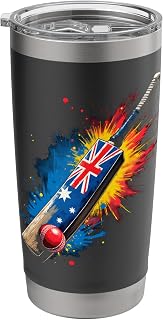 Australian Cricket Bat Stainless Steel Insulated Tumbler