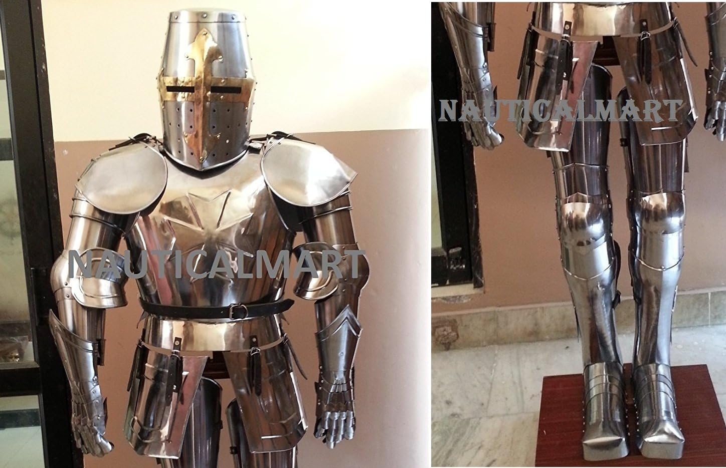 NauticalMart Plate Armour Medieval Knight Crusador Full Suit of Armor Halloween Costume
