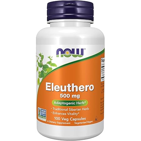 NOW Supplements, Eleuthero (Eleutherococcus senticosus) 500 mg, Adaptogenic Herb*, 100 Veg Capsules