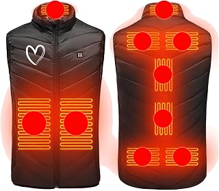 Men Women Electric Heated Vest 9 Heating Zones Heating Gilet 3 Heating Settings Dandelion Printed Heated Body Warmer Washable Heated Waistcoat USB Charging Heated Clothing for Motorcycle Hunting