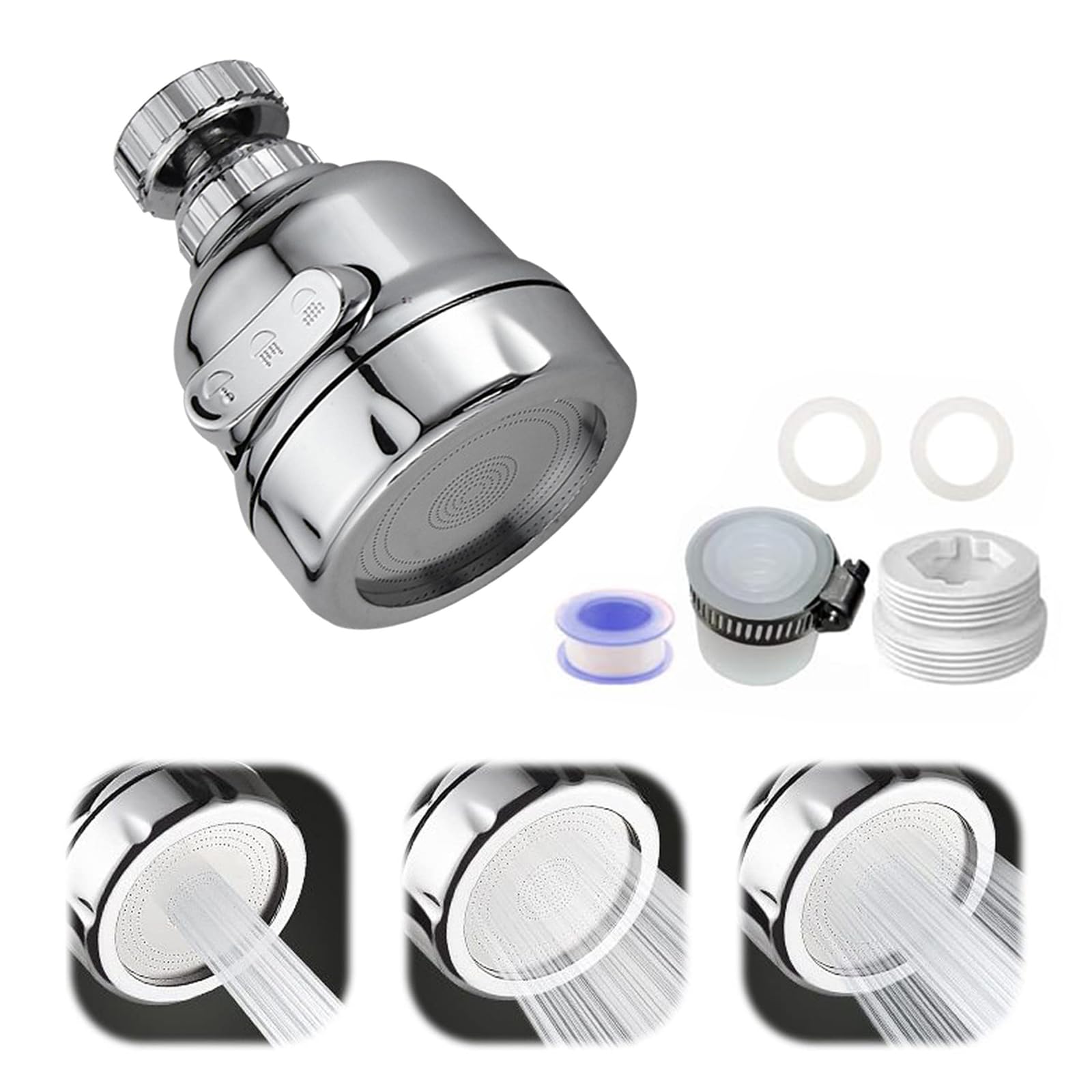 Tap Extender for Kitchen Sink,Kitchen Tap Extension Flexible,Sink Kitchen Tap Extension Nozzle with 3 Modes,Kitchen Sink Tap for Kitchen/bathroom,Silver/Short (B0D6BG8GWF) Amazon Price History, Amazon Price Tracker