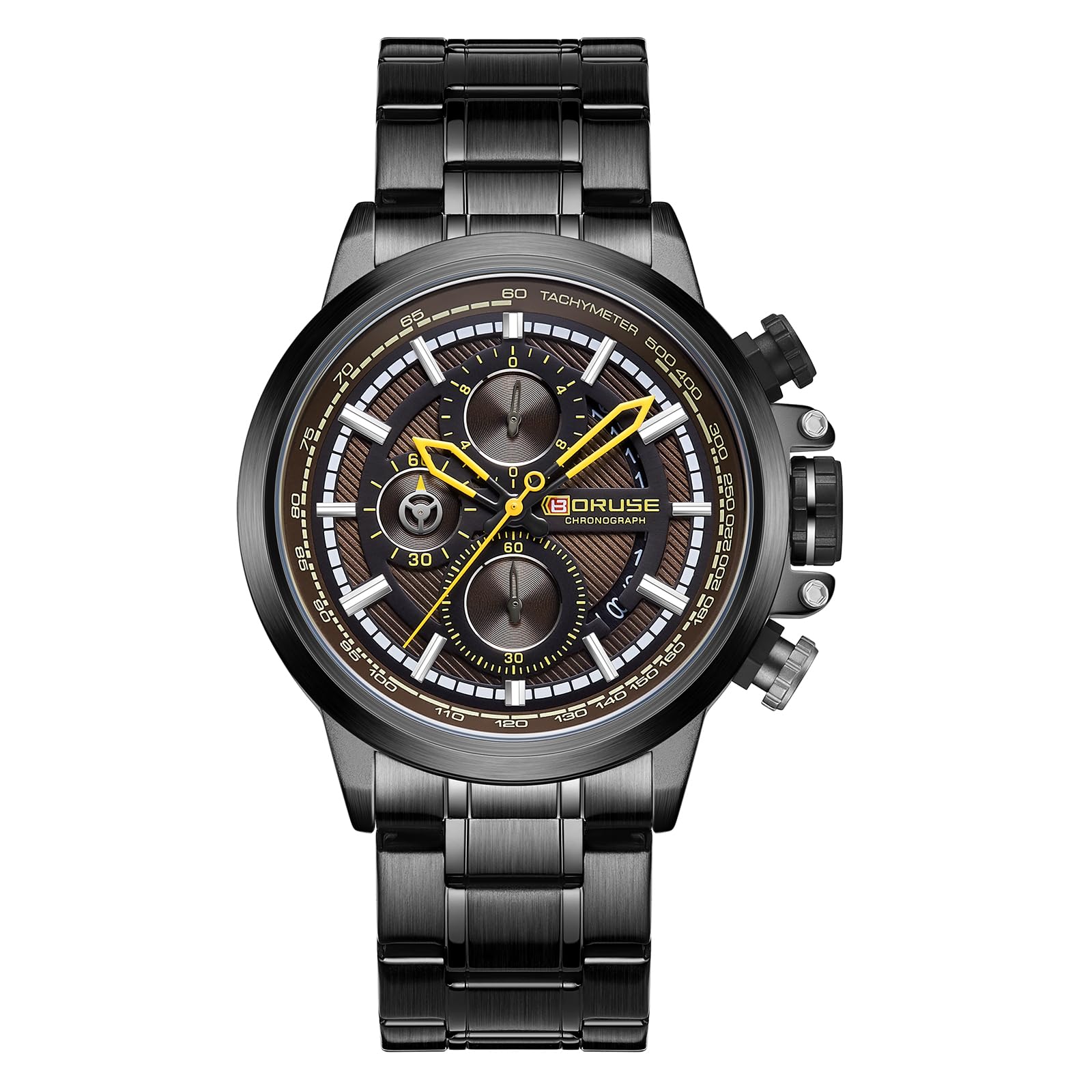 Fashion Men Watches 45mm Dial Stainless Steel Analog Quartz Watch