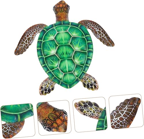 Miniatura 2 de BIUDECO 1 pieza de tortuga colgante de pared de tortuga de metal decoración de pared de tortuga tropical decoración de balcón decoración de pared de