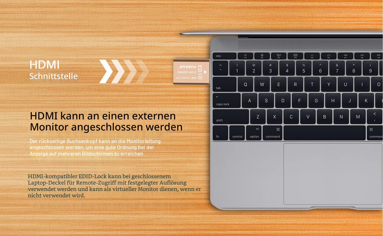 Edid-Emulator-Adapter (4 Generation), HDMI kompatibel mit Mac Thunderbolt auf HDMI-Switches/Extender/AV-Receiver/Video-Splitter (1920X1080P-60Hz)