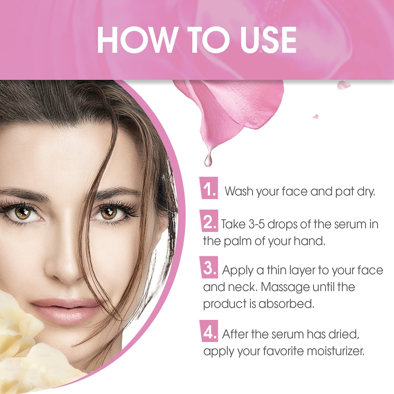 ClaRose Hyaluronic acid Anti-ageing Face Serum with Organic Rose oil and Retinol made with 97% natural ingredients, 30ml - Image 5