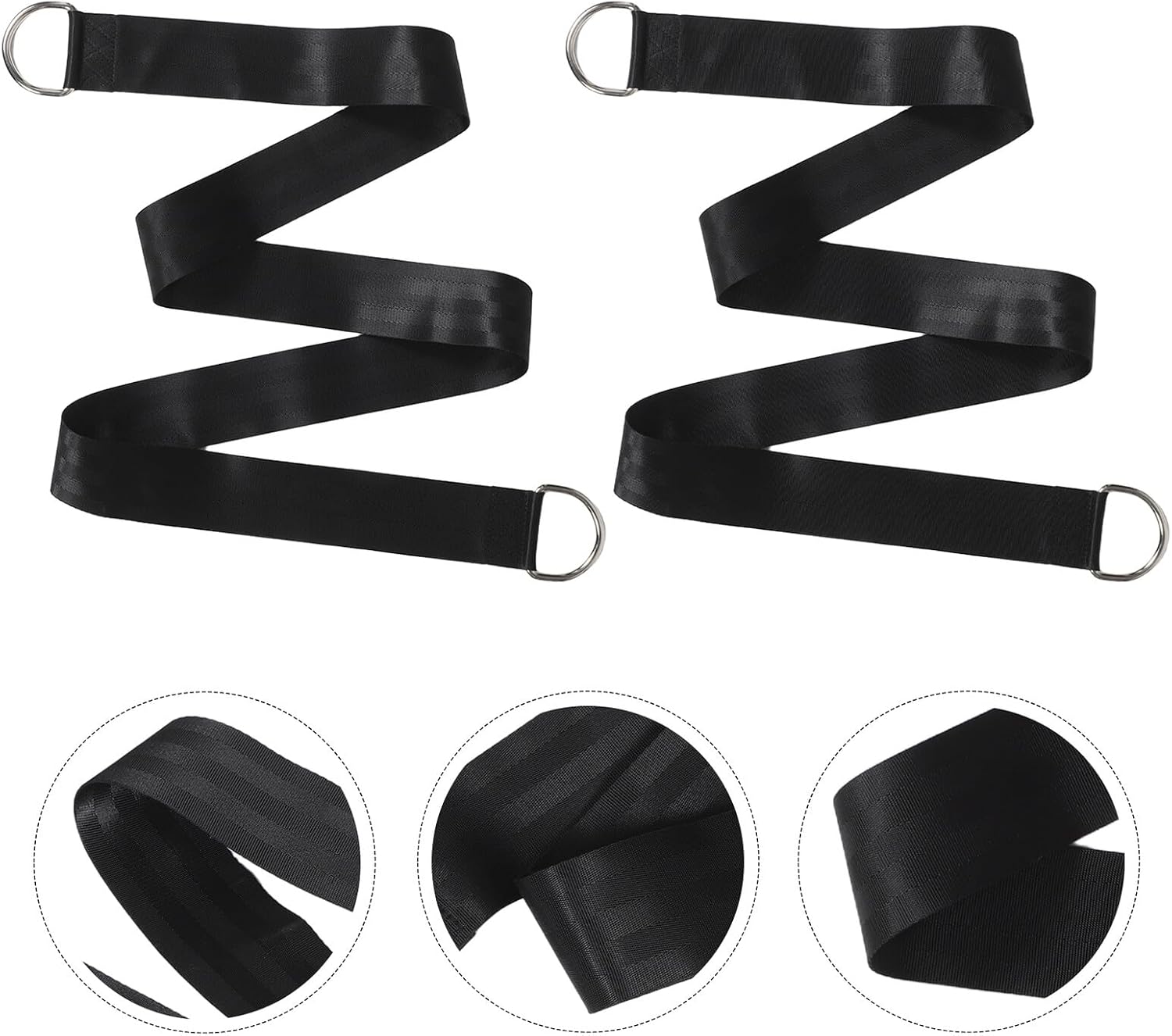 Adjustable Tree Swing Straps Hanging Kit with Hooks 1.5m Heavy Duty Rope for Outdoor Hammock and Camping Swing Suspension, Black 5cm Wide and Garden Use