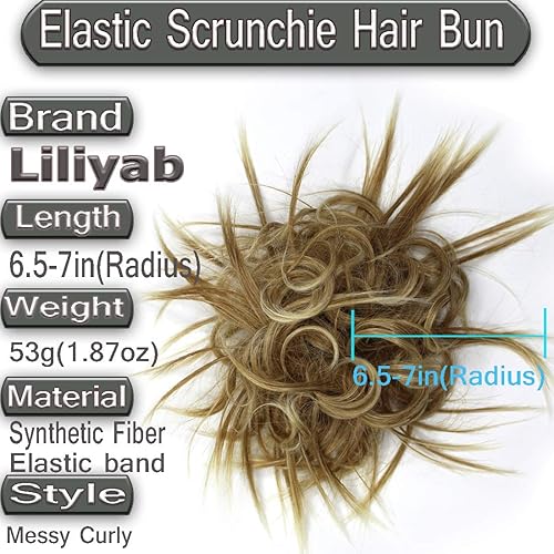 Miniatura 9 de 2 piezas de moño de cabello desordenado, extensión de moño de cabello rizado, ondulado, banda de goma elástica, accesorios para el cabello (gris