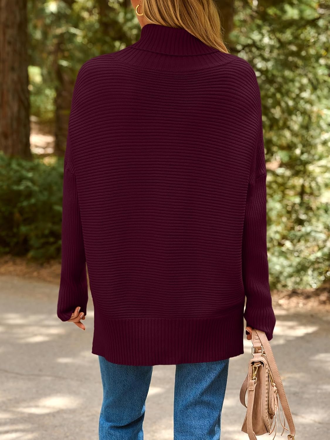 EFAN Women's Turtleneck Oversized Sweaters Long Pullover Winter Clothing 2025 Trendy Fashion Knit Tunic Fall Outfits - Image 4