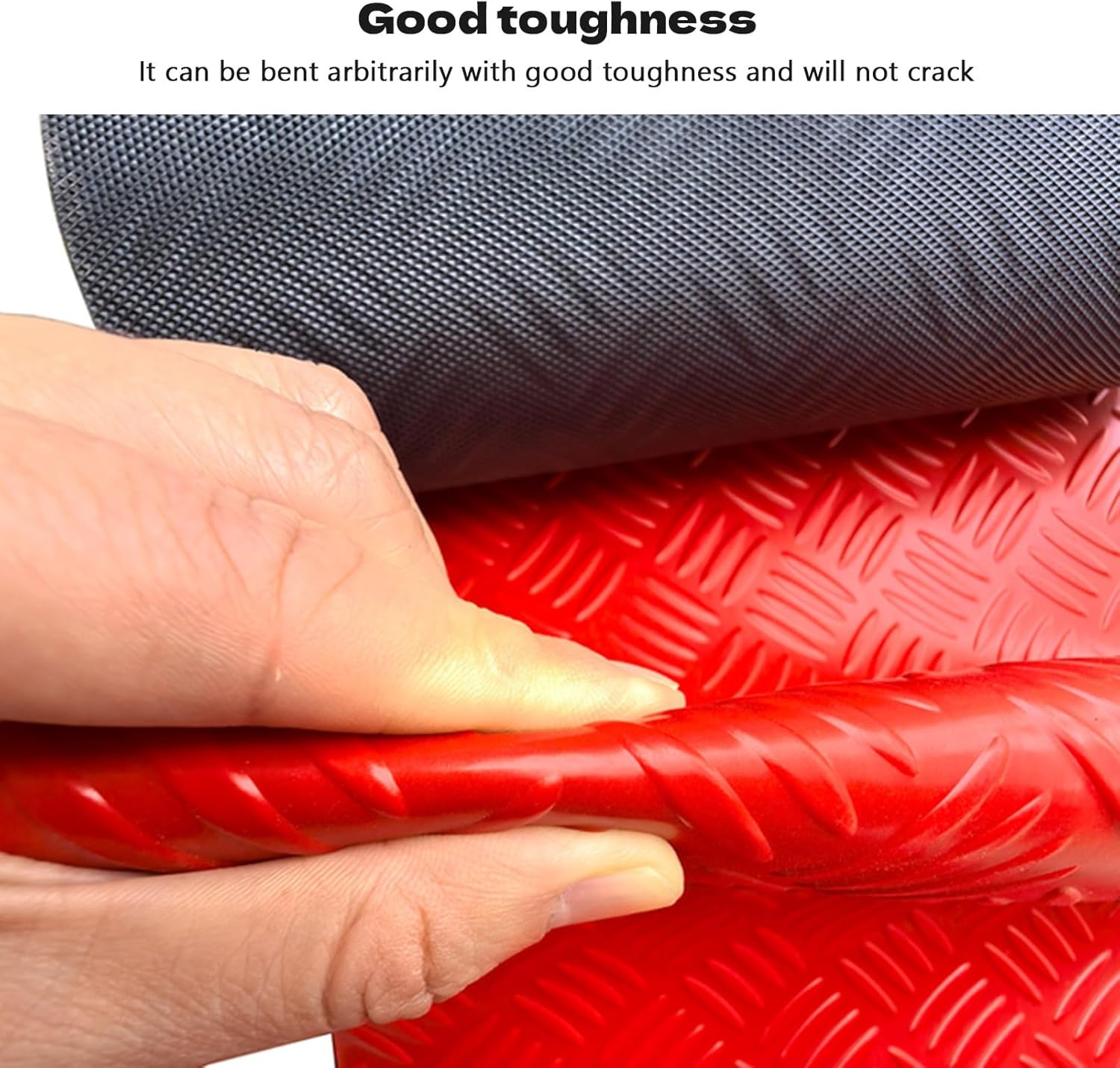 Commercial Parking Mat 2.6mm Thickened Garage Rubber Floor Protector Mat Waterproof Anti Slip Flooring Roll PVC Trailer Mat for Warehouse Gyms Boats Pickup Truck(Red,1.5x1.5m)