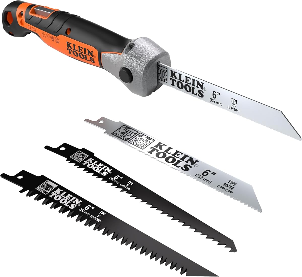 31757 Folding Multi-Purpose Jab Saw, Multiple Blades Included, Dual-Locking Positions, Cuts Drywall, Metal, Wood, and Plastic